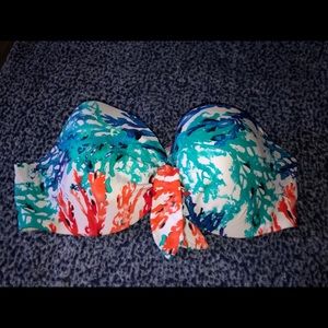 Coral Printed Bikini Top